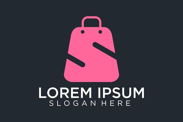 Resumen letra S con burbujas en bolsa de compras. Logotipo comercial abstracto. Logotipo de la tienda en línea.