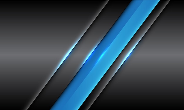 Resumen línea azul oblicua onDark gris metálico de lujo futurista fondo.
