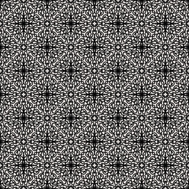 Resumen línea negra flor mandala de patrones sin fisuras fondo flor indio étnico decorativo