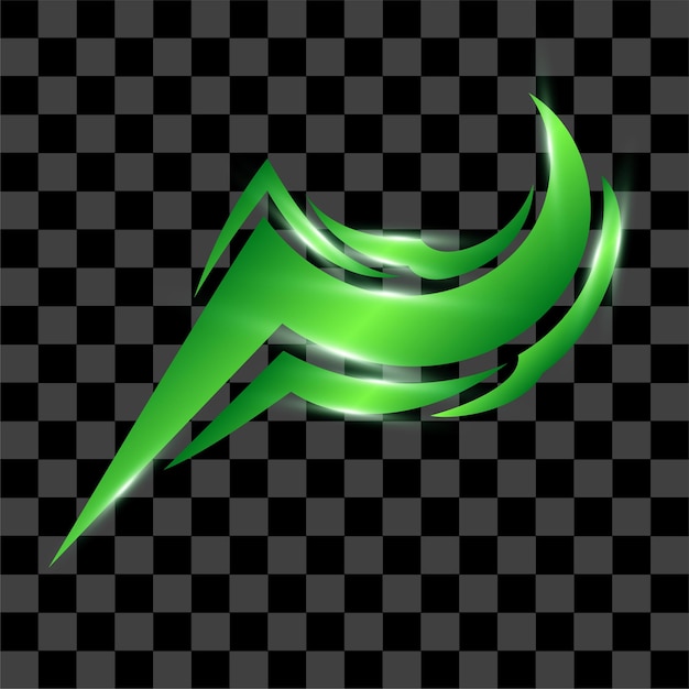 Resumen líneas de movimiento verde efecto vector aislado