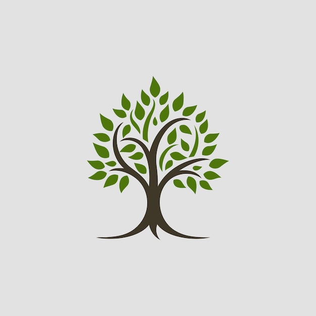 resumen Logotipo del Árbol de la Vida Símbolo de la naturaleza orgánica Rama de árbol con signo de hoja Diseño de plantas naturales