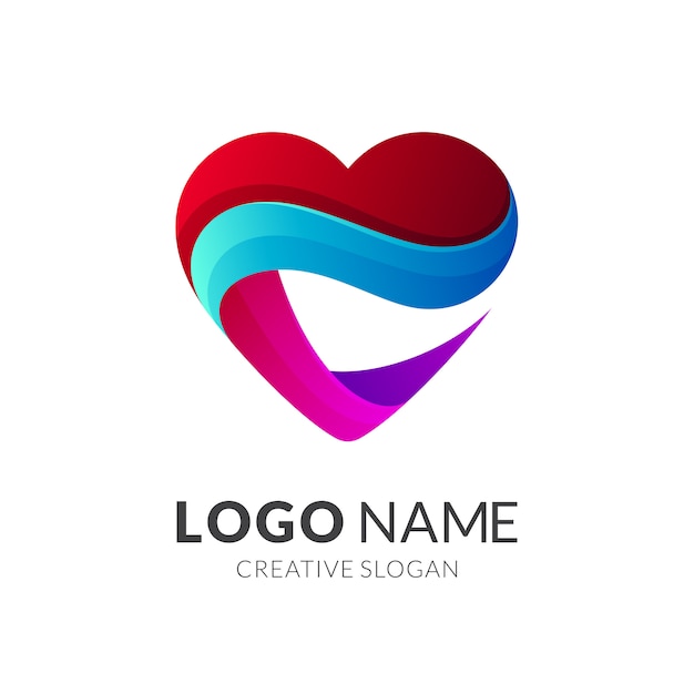 Resumen de logotipo de corazón moderno