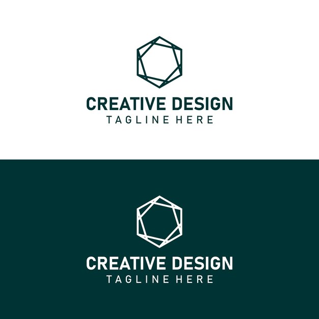 Resumen de logotipo creativo, formando un patrón hexagonal