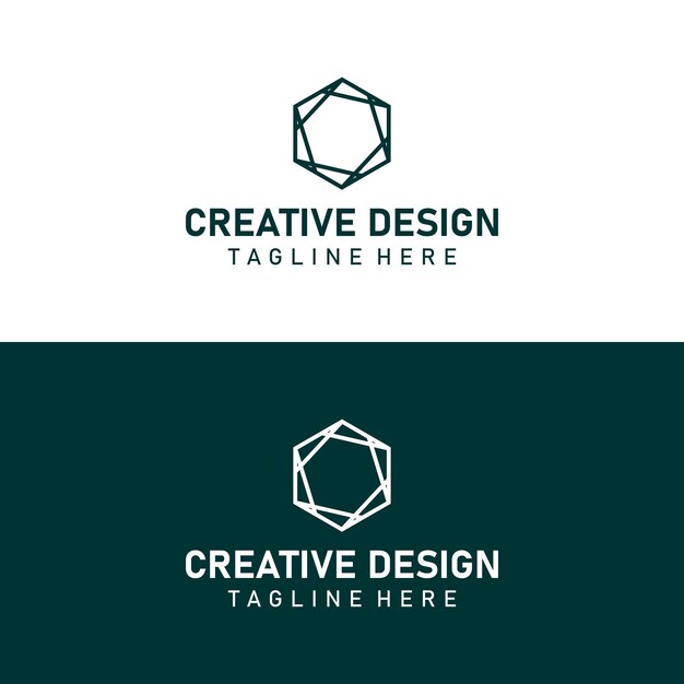 Resumen de logotipo creativo, formando un patrón hexagonal