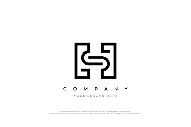 Resumen Logotipo de la letra SH o diseño del logotipo del HS