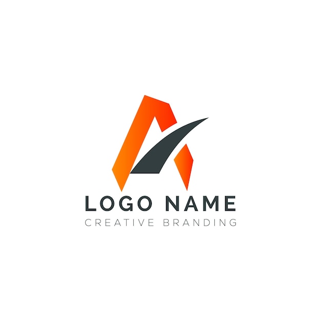 Resumen Un logotipo de marca de letra en color naranja
