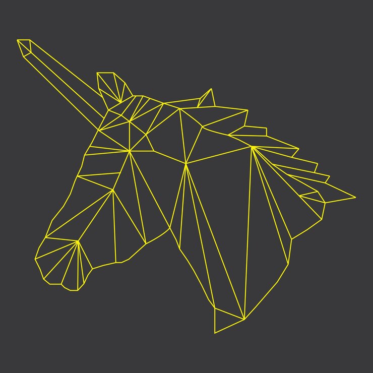 Resumen de logotipo de polígono de unicornio