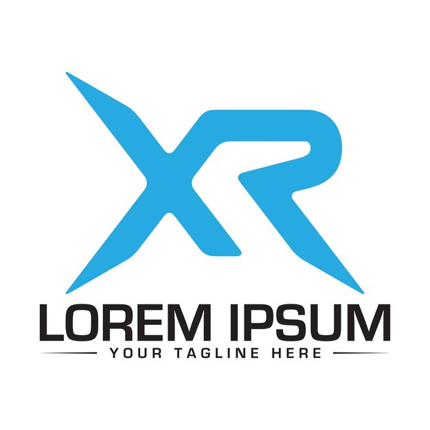 Vector resumen del logotipo xr letras modernas iniciales del logotipo xr