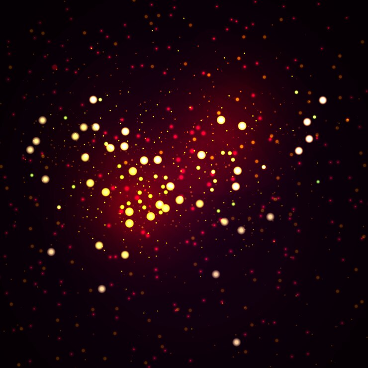 Vector resumen luces de brillo dorado de lujo dorado circular desenfocado