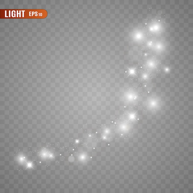 Resumen luces luminosas aisladas sobre fondo transparente. efecto de luz.