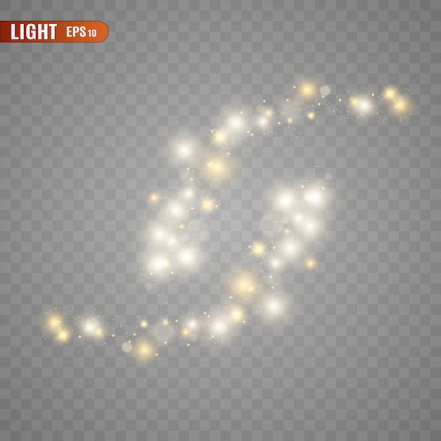 Resumen luces luminosas aisladas sobre fondo transparente. Efecto de luz.