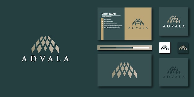 Resumen de lujo árabe o logotipo de vector de lujo y tarjeta de visita