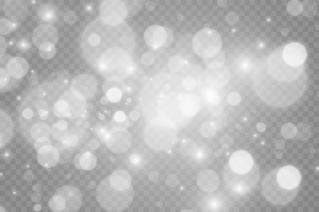 Resumen de luz brillante bokeh luces. Efecto de luces bokeh aislado sobre fondo transparente.