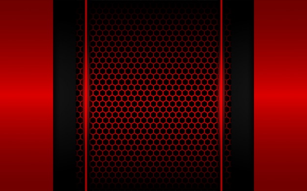Resumen luz roja con fondo hexagonal