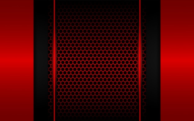 Vector resumen luz roja con fondo hexagonal