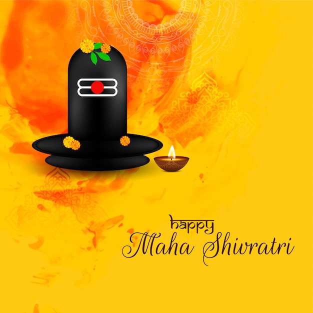 Resumen maha shivratri tarjeta de felicitación con shiv linga idol