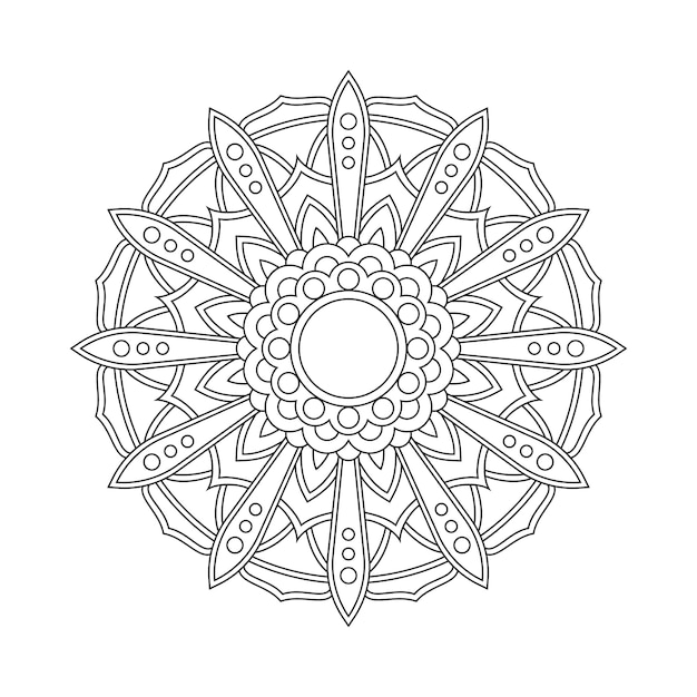Resumen mandala arabesco para colorear ilustración del libro de la página. camiseta . fondo de papel tapiz floral