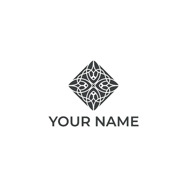 Resumen mandala flor logo icono vector diseño