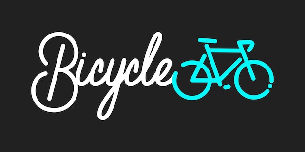 Resumen Mano Escrita Palabra Bicicleta Vector Ilustración Tipografía Ilustración Como Logotipo