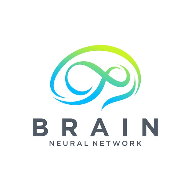 Resumen Modelo vectorial de diseño de logotipo de Brain Infinity de colores creativos