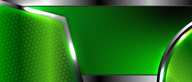 Resumen moderno 3d verde sobre fondo plateado metálico 13