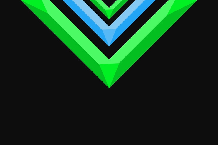 Vector resumen moderno azul y verde en fondo negro dop