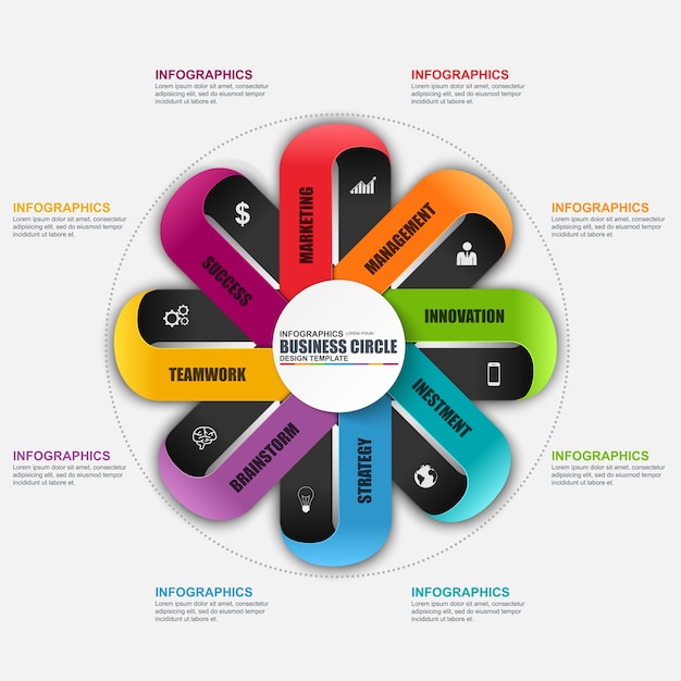 Resumen de negocios 3D infografía de marketing. Puede ser utilizado para el diseño de flujo de trabajo, datos visualiz