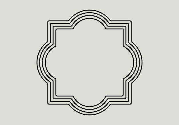 Resumen negro línea simple marco rectangular garabato contorno elemento vector diseño estilo boceto isola