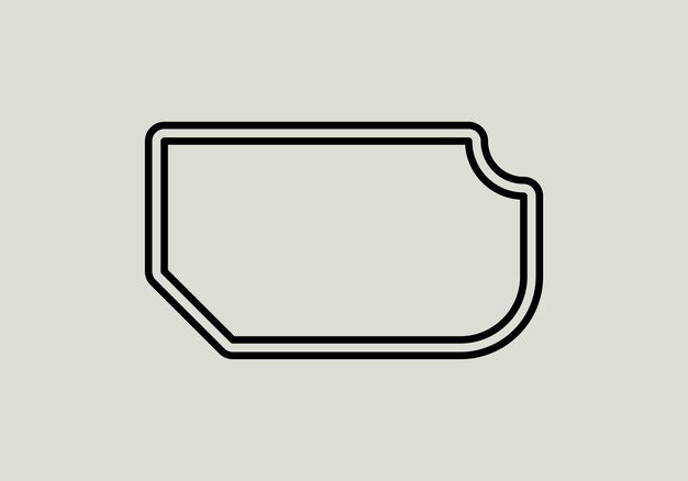 Resumen negro línea simple marco rectangular garabato contorno elemento vector diseño estilo boceto isola