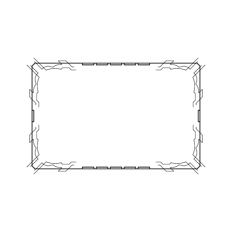 Vector resumen negro línea simple marco rectangular garabato contorno elemento vector diseño estilo boceto