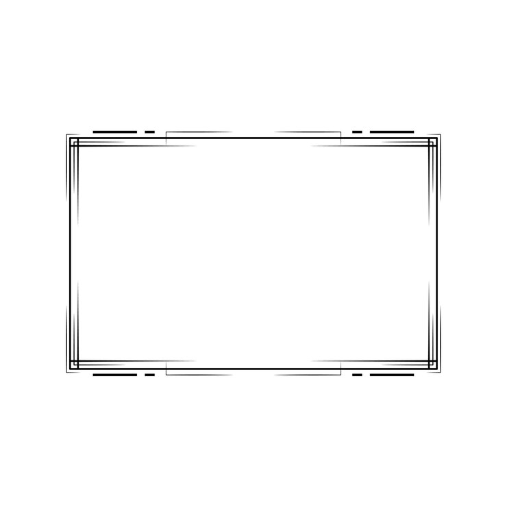 Vector resumen negro línea simple marco rectangular garabato contorno elemento vector diseño estilo boceto