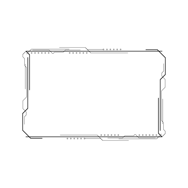 Resumen negro línea simple marco rectangular garabato contorno elemento vector diseño estilo boceto