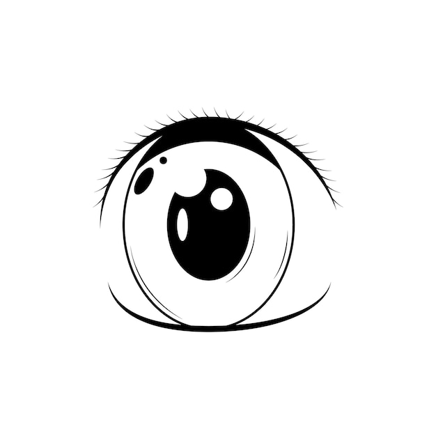 Resumen Negro Línea simple Personas Ojo humano Doodle Esquema Elemento Vector Diseño Estilo Boceto