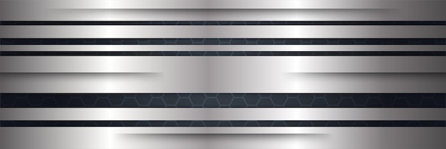 Vector resumen negro plata metálico carbono neutral superposición luz hexágono malla diseño moderno lujo futurista tecnología fondo juego tecnología amplia banner vector ilustración