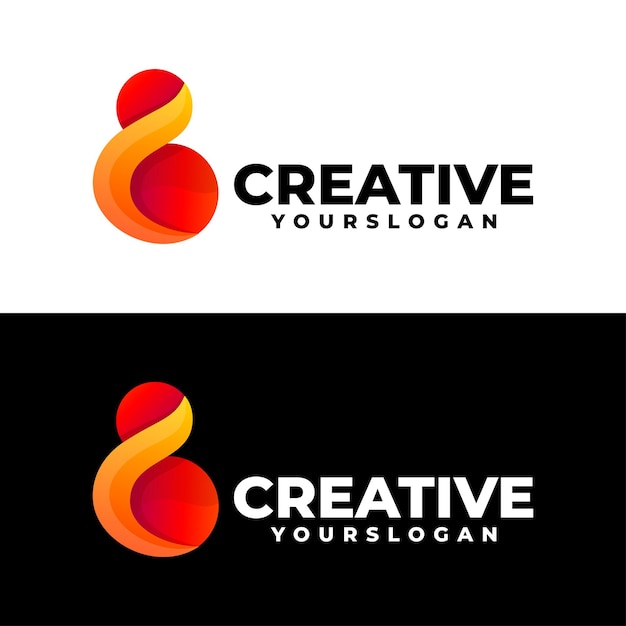 Resumen número 8 diseño de logotipo con gradiente de icono