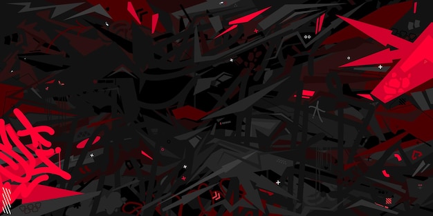 Resumen Oscuro Futurista Mecha Gundam Cyberpunk Estilo Colorido Urban Street Art Graffiti Vector Ilustración Plantilla Fondo
