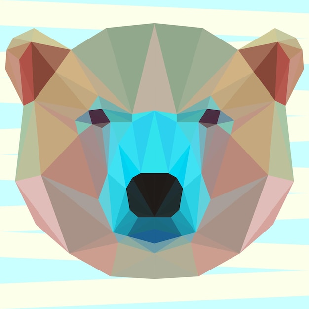 Resumen oso poligonal mascota animal cara bozal retrato gráfico cabeza silueta icono
