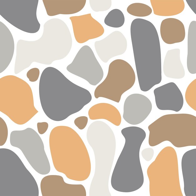 Resumen Otoño de patrones sin fisuras con manchas o piedras Colores cálidos fondo sin fin Vector doodle
