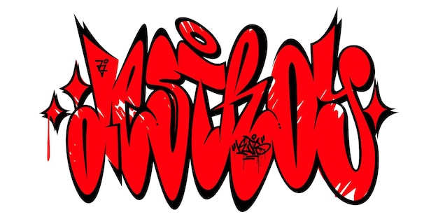 Vector resumen palabra destruir graffiti estilo fuente letras vector ilustración arte