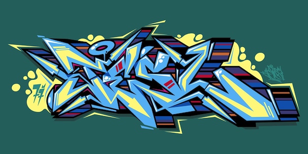 Resumen Palabra Permite Letras Estilo Graffiti Arte Ilustración Vectorial