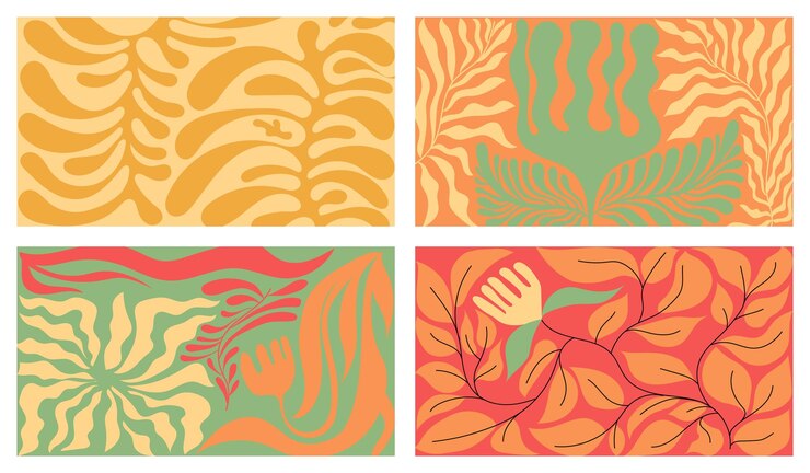 Resumen Patrones botánicos inspirados en la naturaleza primavera de plantas orgánicas ingenuas