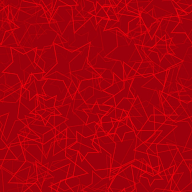 Resumen de patrones sin fisuras de contornos dispuestos al azar de estrellas en colores rojos