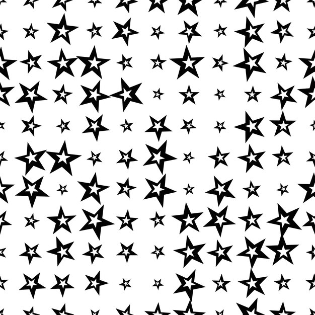 Resumen de patrones sin fisuras con estrellas desordenadas. Fondo geométrico. Captura de pantalla.