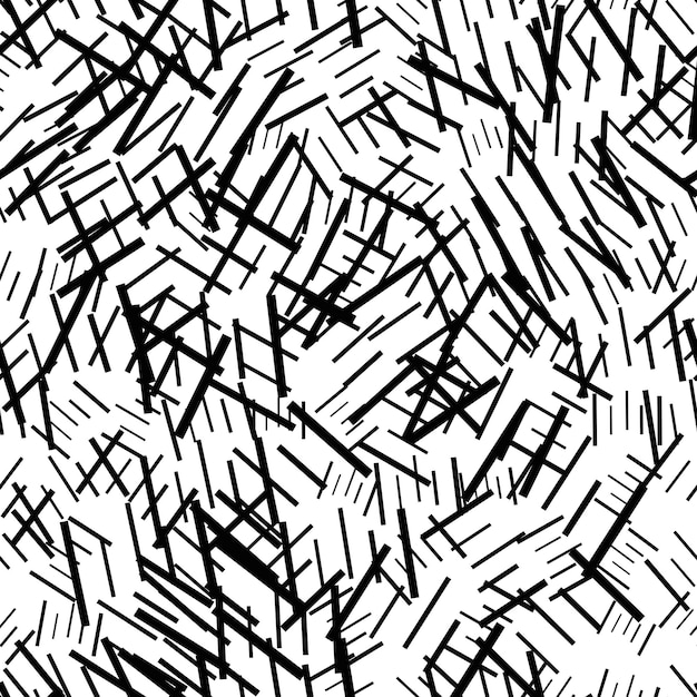 Resumen de patrones sin fisuras grunge con textura desordenada con palos, cuadrados. Formas geométricas