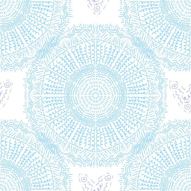 Vector resumen de patrones sin fisuras lacy mandala elementos decorativos fondo dibujado a mano para papelería de tela textil