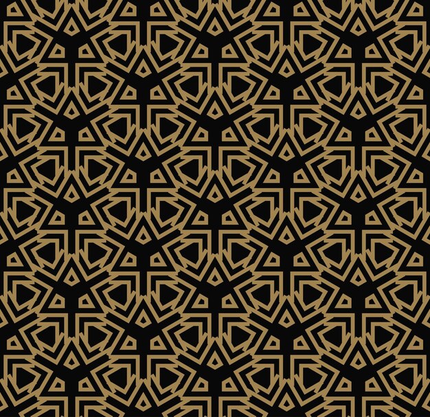 Resumen de patrones sin fisuras Línea geométrica adorno de oro Fondo elegante ornamental