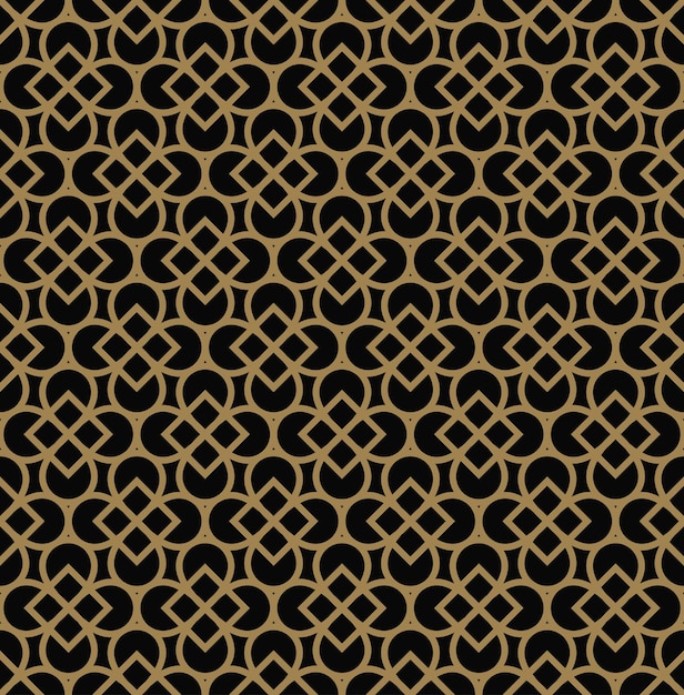 Resumen de patrones sin fisuras Línea geométrica adorno de oro Fondo elegante ornamental
