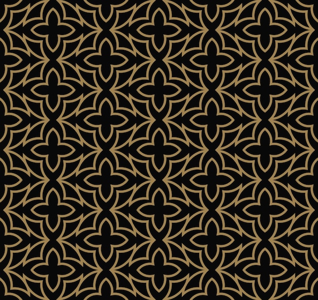 Resumen de patrones sin fisuras Línea geométrica adorno de oro Fondo elegante ornamental