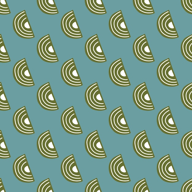 Resumen de patrones sin fisuras sobre fondo verde claro. Formas geométricas para diseño textil. Impresión de plantilla moderna para cualquier propósito. Adorno de tela simple vector.