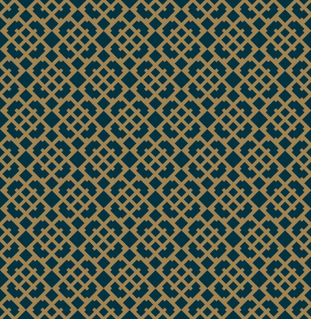Resumen de patrones sin fisuras Vector de patrones sin fisuras Ornamento geométrico repetitivo color azul dorado de lujo